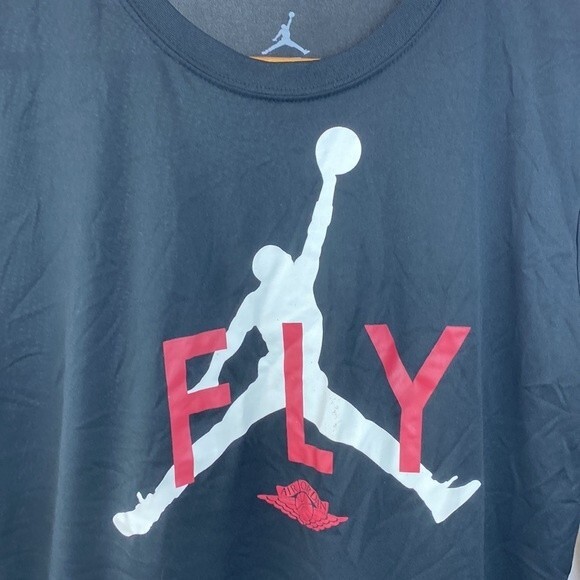 Nike Jordan Black Graphic Print FLY Long Sleeve Tee T Shirt XL - Picture 3 of 4